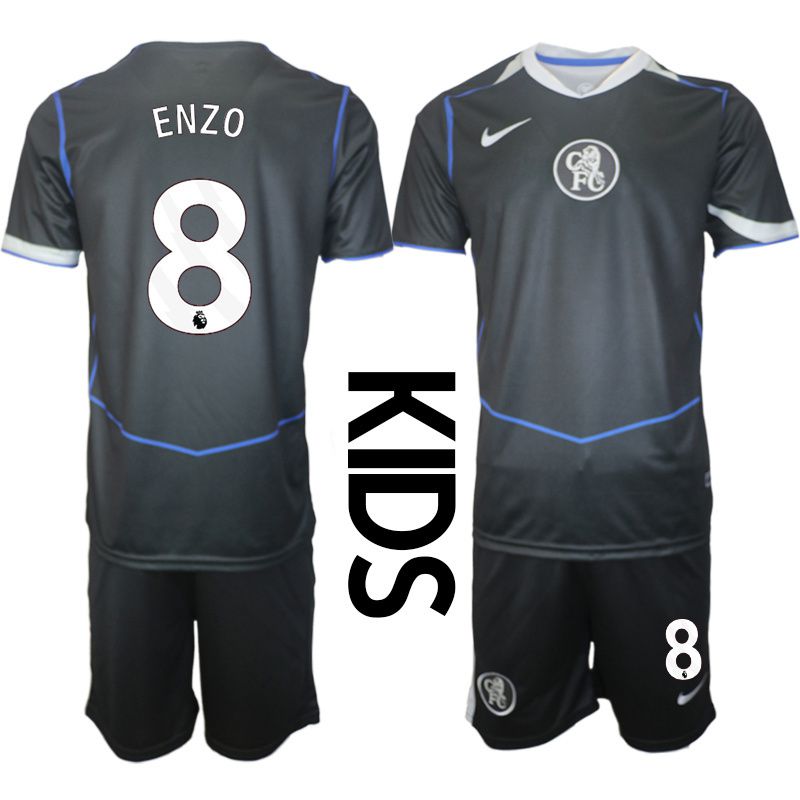 Youth 2025-2026 Club Chelsea away black #8 Soccer Jersey